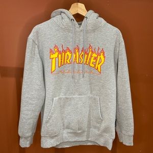 Thrasher Grey Logo Hoodie